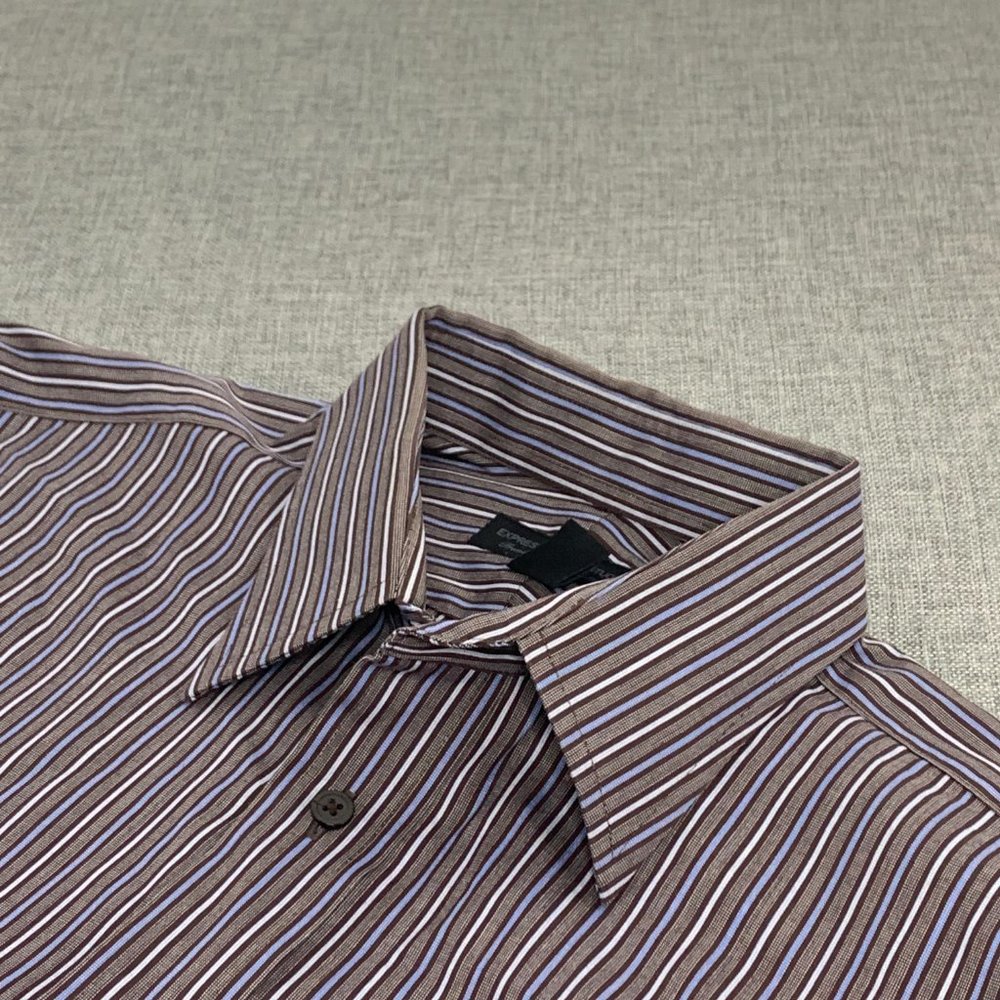 Men's Express Design Studio Button Down Shirt Premium Woven Cotton Medium Modern - Picture 7 of 16